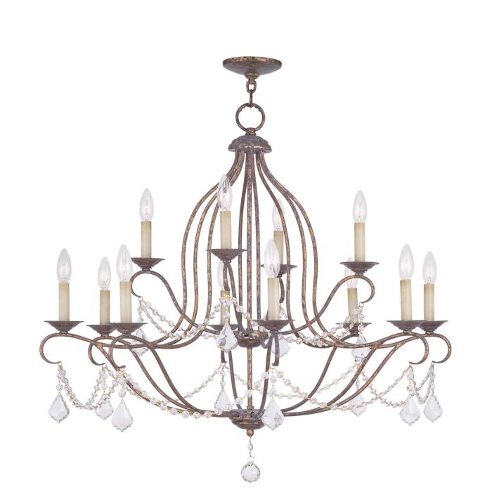 Chesterfield 12-Light Chandelier in Hand Applied Venetian Golden Bronze