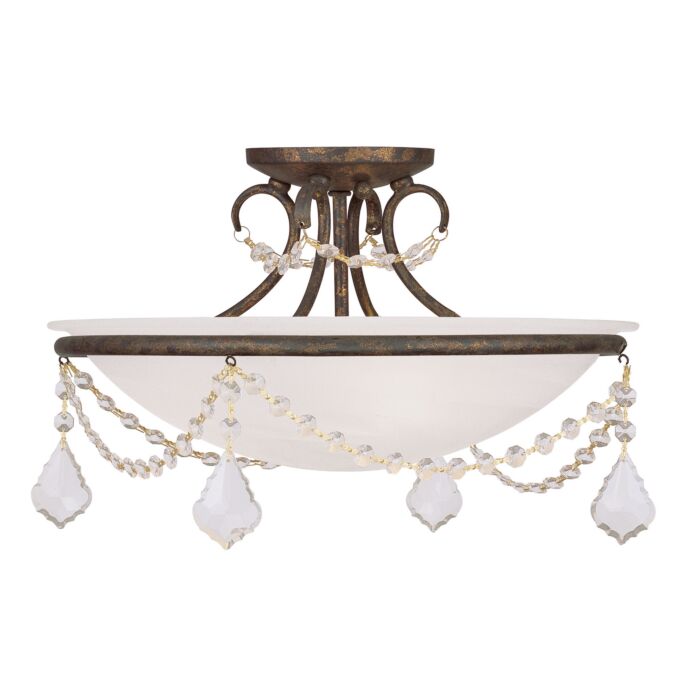 Chesterfield 3-Light Ceiling Mount in Hand Applied Venetian Golden Bronze