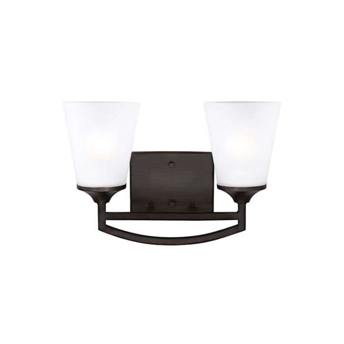 Sea Gull Hanford 2 Light 15 Inch Bathroom Vanity Light in Bronze