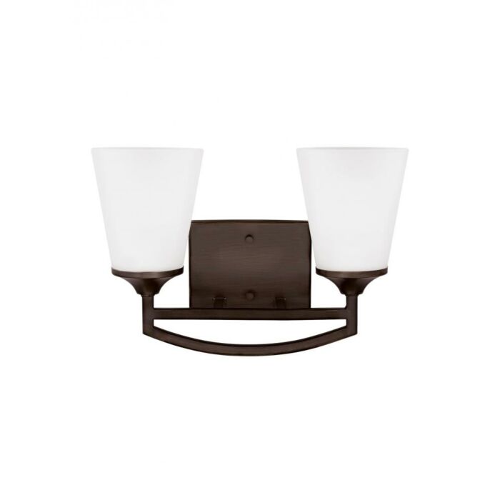 Sea Gull Hanford 2 Light 15 Inch Bathroom Vanity Light in Bronze