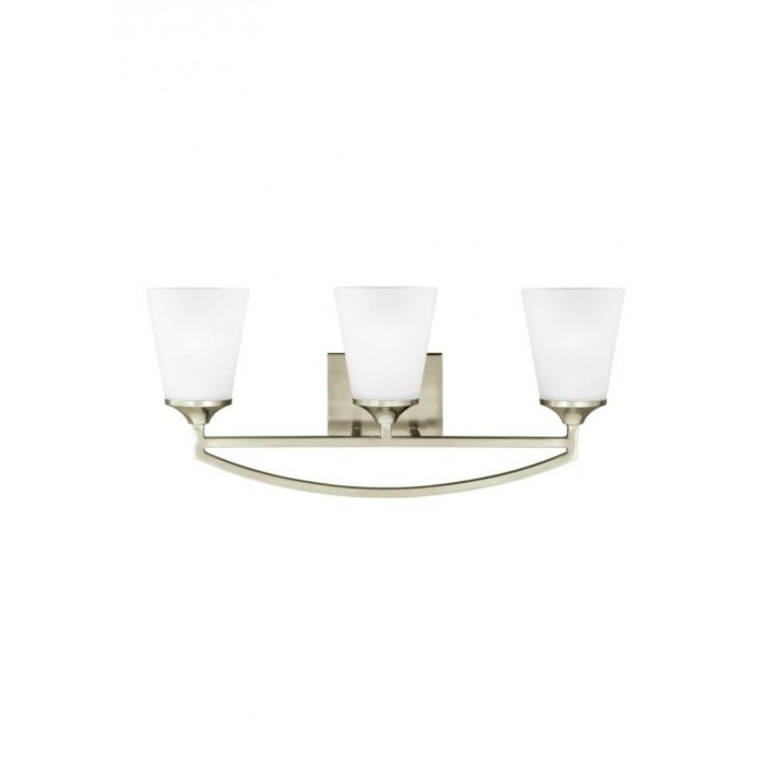 Sea Gull Hanford 3 Light 24 Inch Bathroom Vanity Light in Brushed Nickel