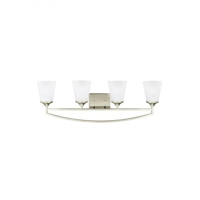 Sea Gull Hanford 4 Light 34 Inch Bathroom Vanity Light in Brushed Nickel
