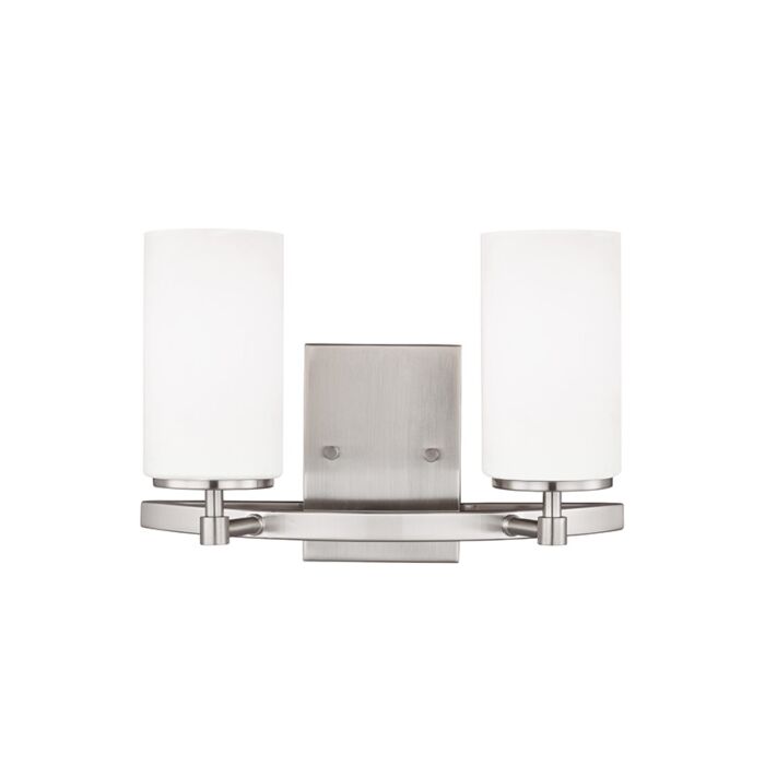 Sea Gull Alturas 2 Light 14 Inch Bathroom Vanity Light in Brushed Nickel