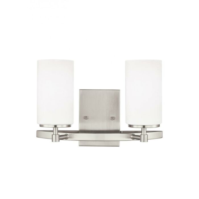 Sea Gull Alturas 2 Light 14 Inch Bathroom Vanity Light in Brushed Nickel