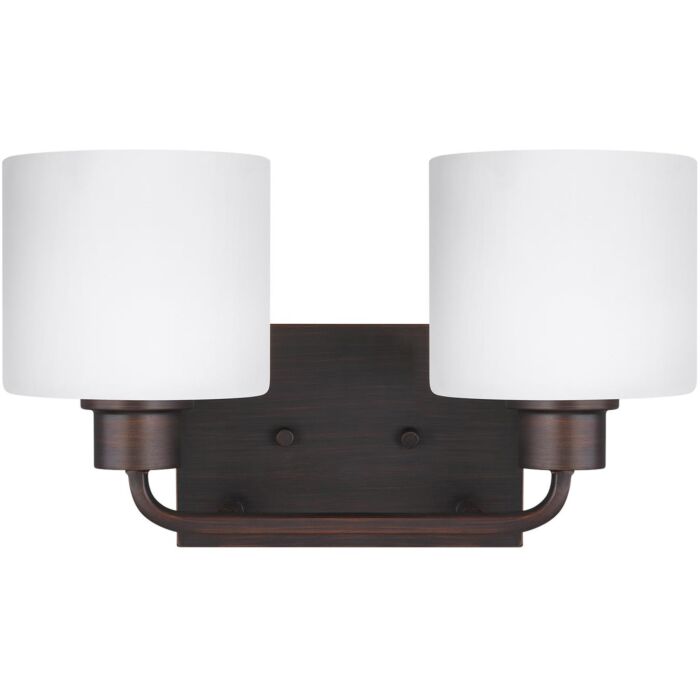 Sea Gull Canfield 2 Light 14 Inch Bathroom Vanity Light in Bronze