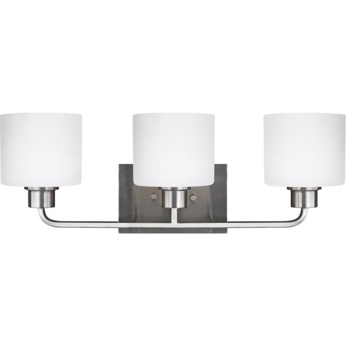 Sea Gull Canfield 3 Light 23 Inch Bathroom Vanity Light in Brushed Nickel