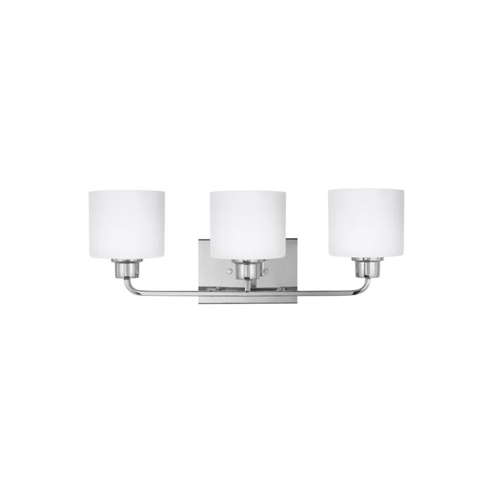 Sea Gull Canfield 3 Light Bathroom Vanity Light in Chrome