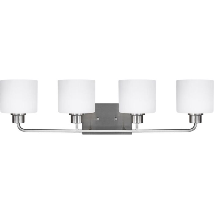 Sea Gull Canfield 4 Light 32 Inch Bathroom Vanity Light in Brushed Nickel