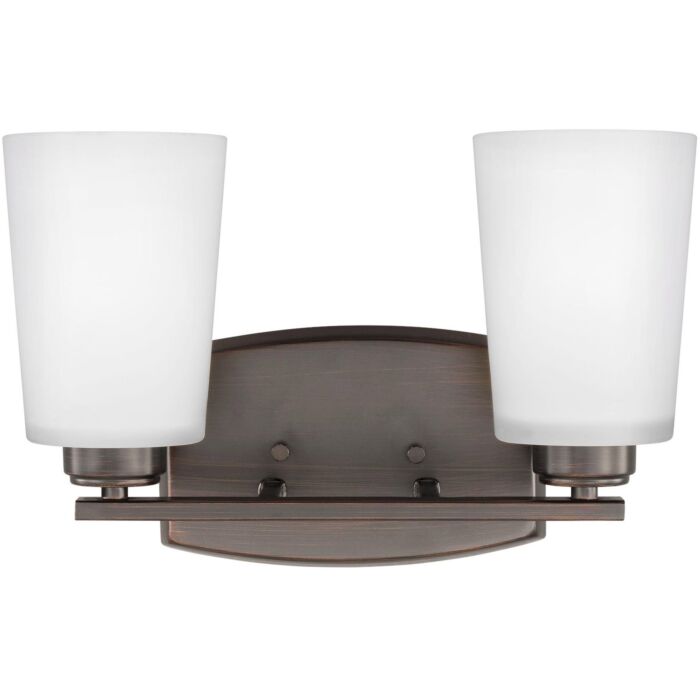 Sea Gull Franport 2 Light 13 Inch Bathroom Vanity Light in Bronze