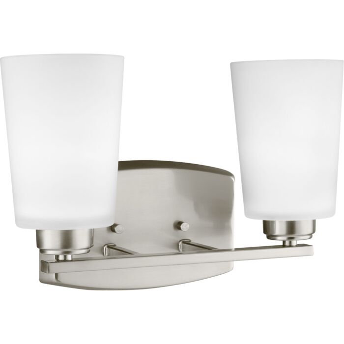 Sea Gull Franport 2 Light 13 Inch Bathroom Vanity Light in Brushed Nickel