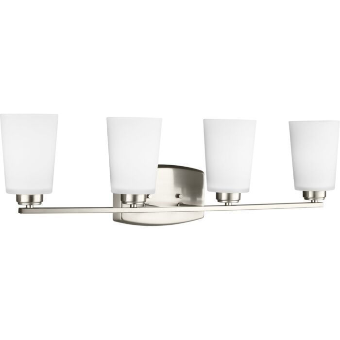 Sea Gull Franport 4 Light 29 Inch Bathroom Vanity Light in Brushed Nickel
