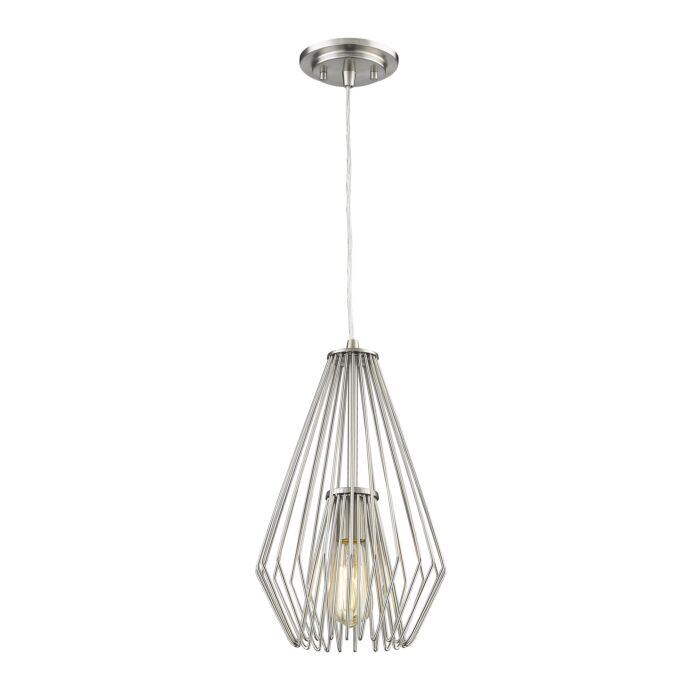 Z Lite Quintus 1 Light Mini Pendant Light In Brushed Nickel