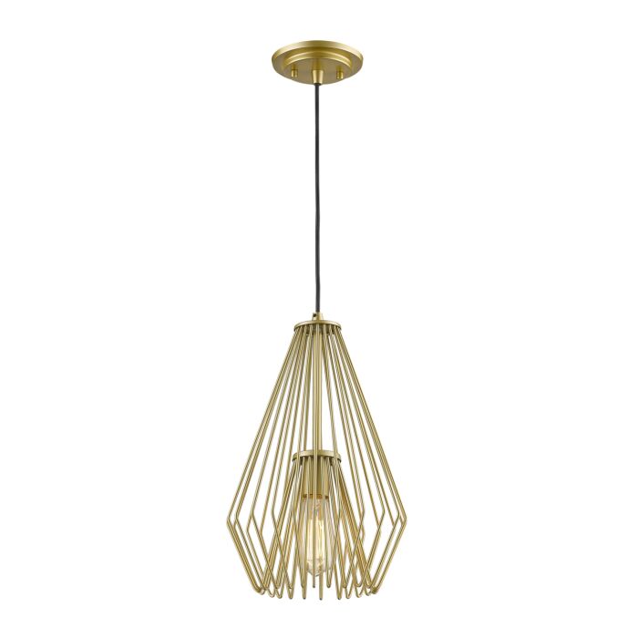 Z Lite Quintus 1 Light Mini Pendant Light In Metallic Gold