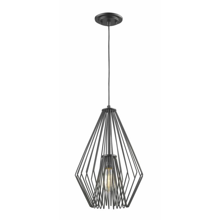 Z Lite Quintus 1 Light Mini Pendant Light In Matte Black