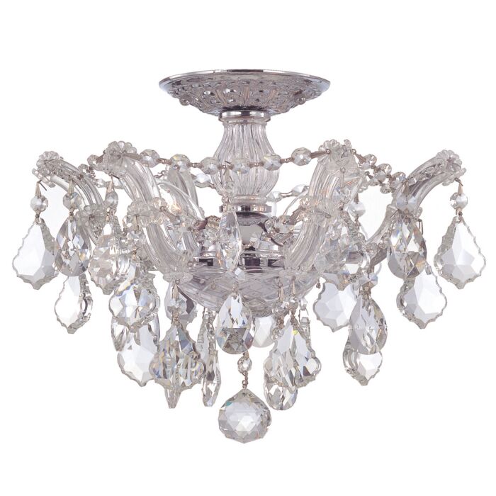 Crystorama Maria Theresa 3 Light 14 Inch Ceiling Light in Polished Chrome with Clear Swarovski Strass Crystals