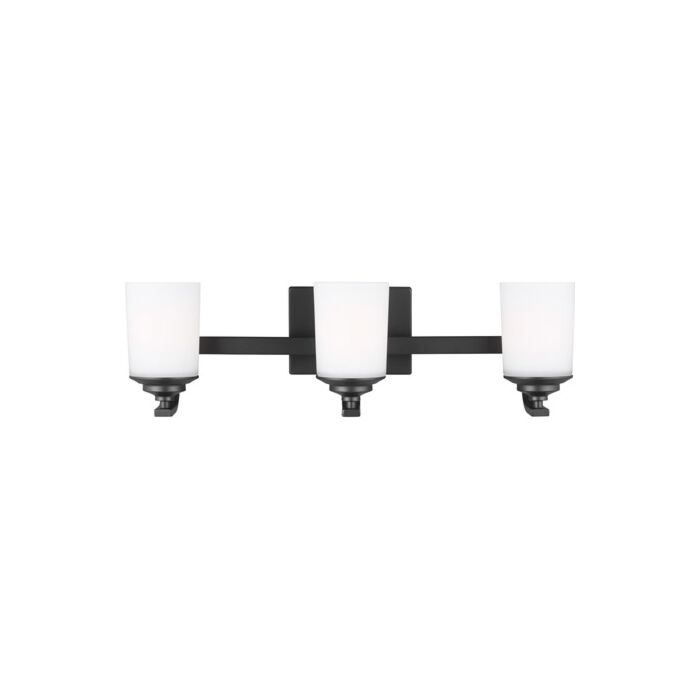 Sea Gull Kemal 3 Light Bathroom Vanity Light in Midnight Black