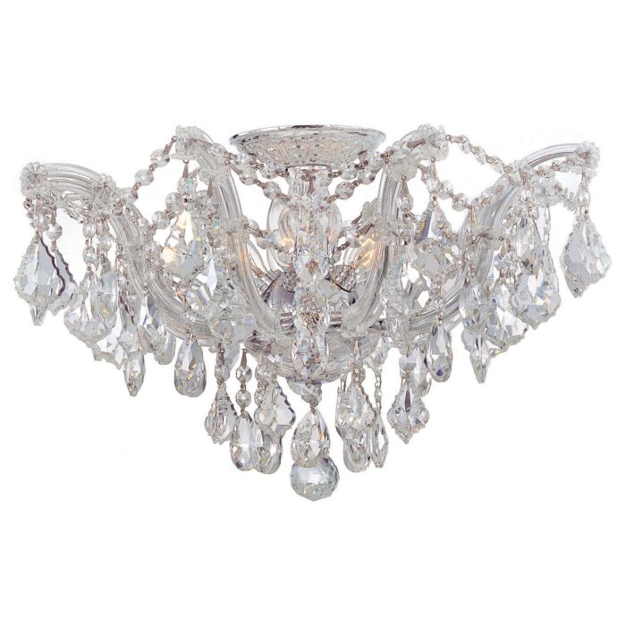 Crystorama Maria Theresa 5 Light 19 Inch Ceiling Light in Polished Chrome with Clear Hand Cut Crystals
