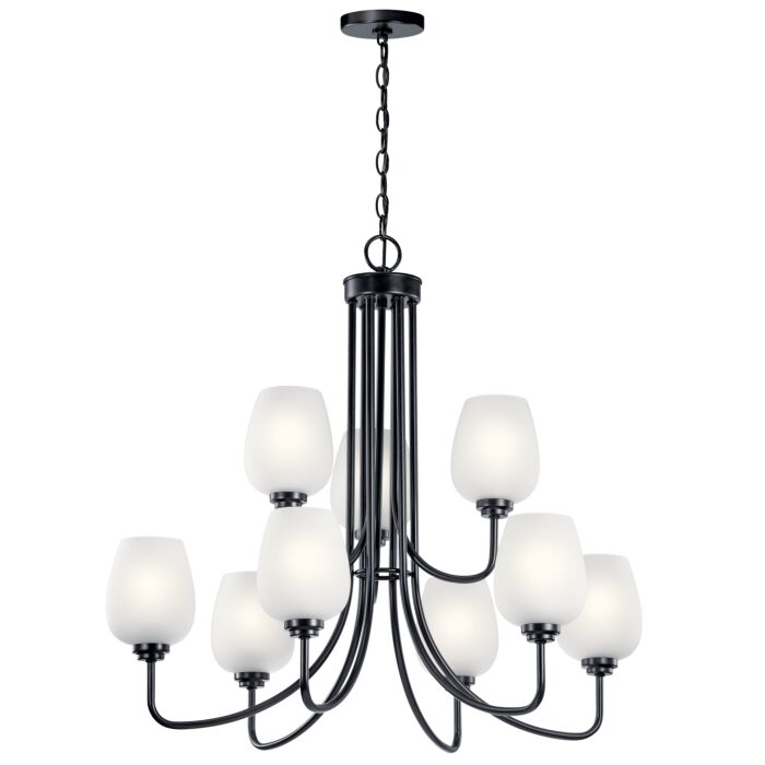 Kichler Valserrano 9 Light 32 Inch Chandelier in Black