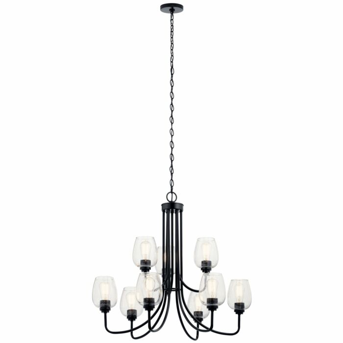 Kichler Valserrano 9 Light Traditional Chandelier in Black