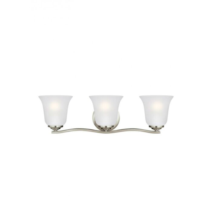 Sea Gull Emmons 3 Light Bathroom Vanity Light in Brushed Nickel