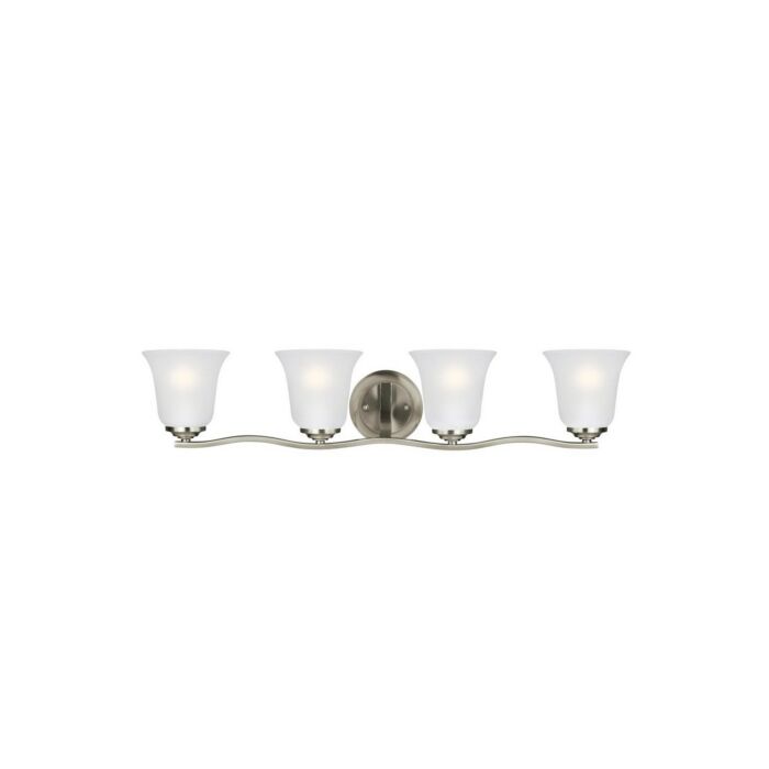 Sea Gull Emmons 4 Light Bathroom Vanity Light in Brushed Nickel