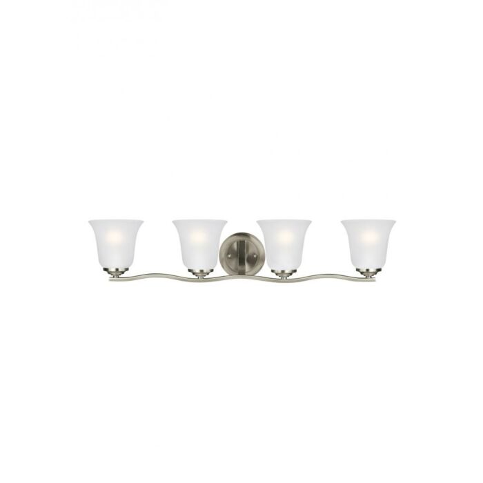 Sea Gull Emmons 4 Light Bathroom Vanity Light in Brushed Nickel