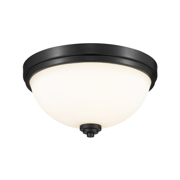 Z Lite Ashton 2 Light Flush Mount Ceiling Light In Matte Black
