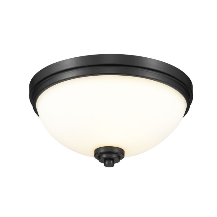 Z Lite Ashton 3 Light Flush Mount Ceiling Light In Matte Black