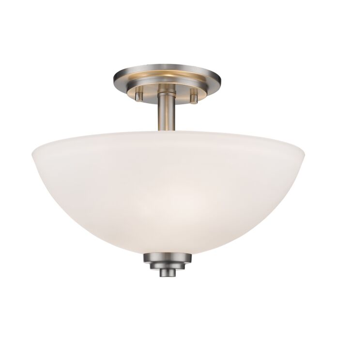 Z Lite Ashton 3 Light Semi Flush Mount Ceiling Light In Brushed Nickel