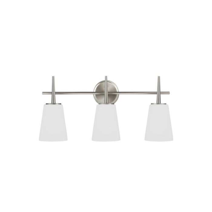 Sea Gull Driscoll 3 Light 25 Inch Bathroom Vanity Light in Brushed Nickel