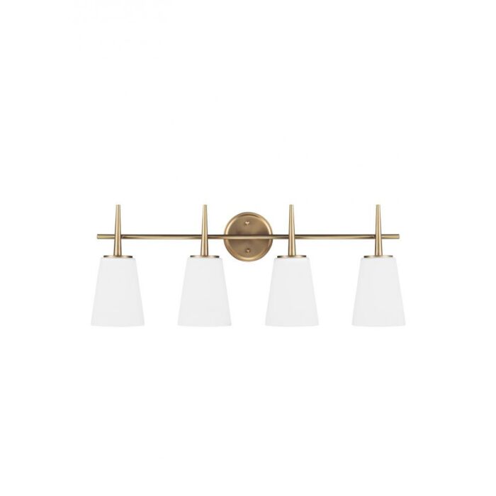 Sea Gull Driscoll 4 Light 31 Inch Bathroom Vanity Light in Satin Brass