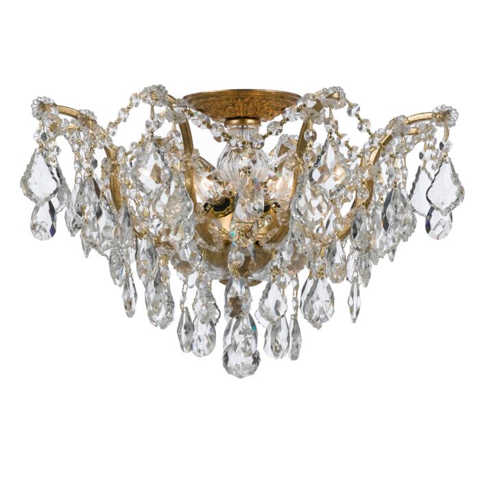 Crystorama Filmore 5 Light 19 Inch Ceiling Light in Antique Gold with Clear Spectra Crystals