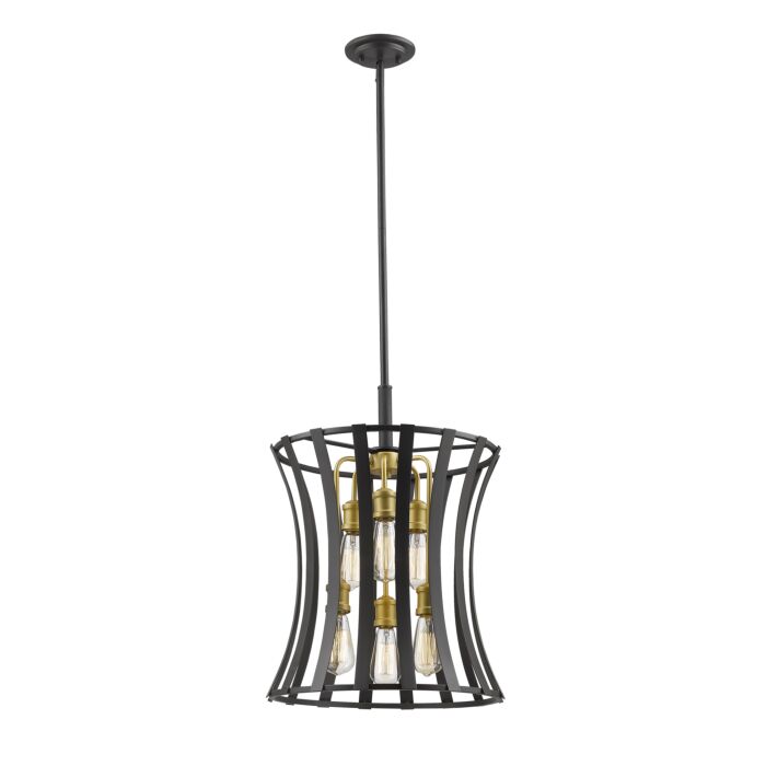 Z Lite Geist 6 Light Pendant Light In Bronze Gold