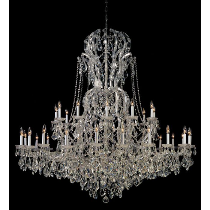 Crystorama Maria Theresa 37 Light 66 Inch Traditional Chandelier in Polished Chrome with Clear Hand Cut Crystals