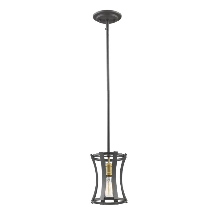 Z Lite Geist 1 Light Mini Pendant Light In Bronze Gold