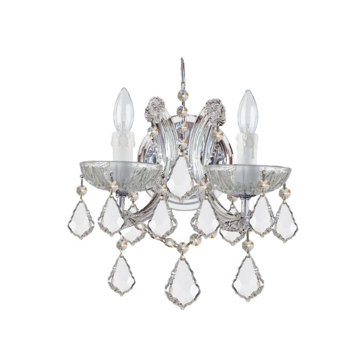Crystorama Maria Theresa 2 Light 13 Inch Wall Sconce in Polished Chrome with Clear Spectra Crystals