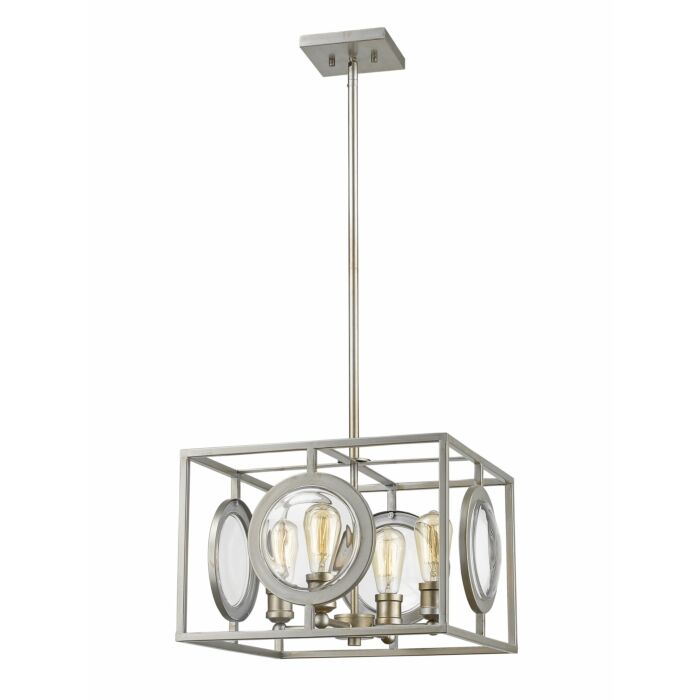 Z Lite Port 4 Light Pendant Light In Antique Silver