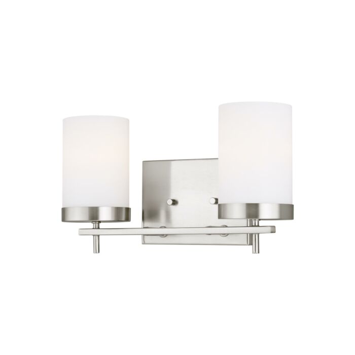 Sea Gull Zire 2 Light LED Bathroom Vanity Light in Brushed Nickel