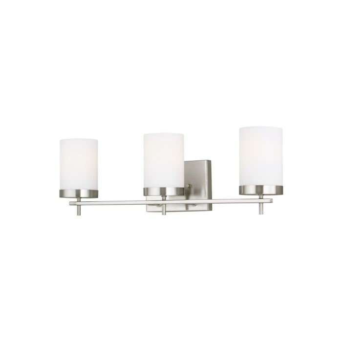 Sea Gull Zire 3 Light LED Bathroom Vanity Light in Brushed Nickel