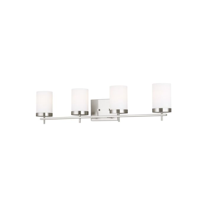 Sea Gull Zire 4 Light Bathroom Vanity Light in Brushed Nickel