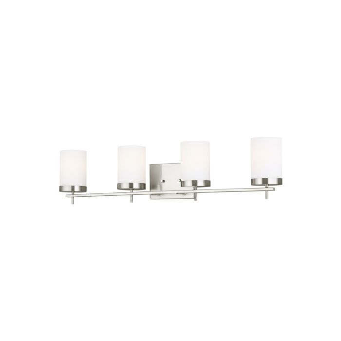 Sea Gull Zire 4 Light LED Bathroom Vanity Light in Brushed Nickel