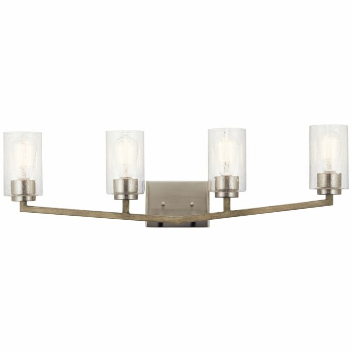 Kichler Deryn 4 Light 9 Inch Bathroom Vanity Light in Distressed Antique Gray