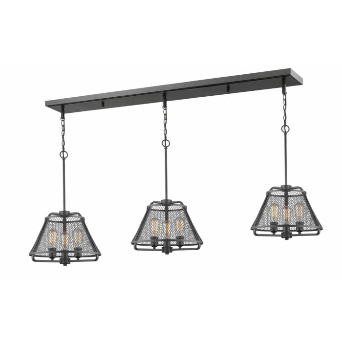 Z Lite Iuka 9 Light Linear Pendant Light In Bronze