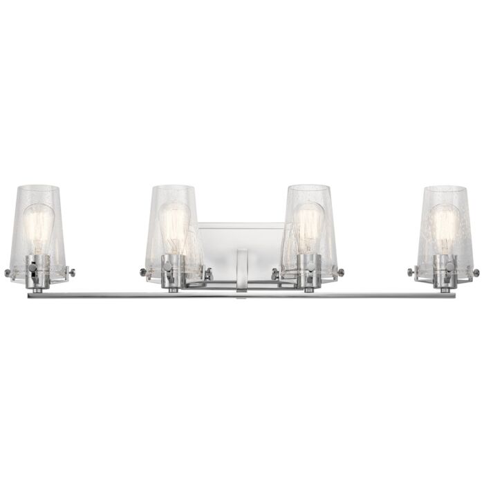 Kichler Alton 4 Light Clear Seeded Bathroom Vanity Light in Chrome