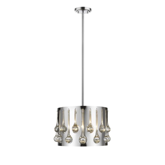 Z Lite Oberon 3 Light Pendant Light In Chrome