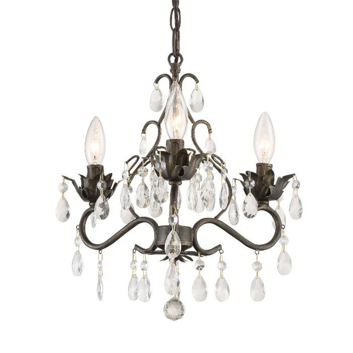Crystorama Paris Market 3 Light Chandelier in English Bronze