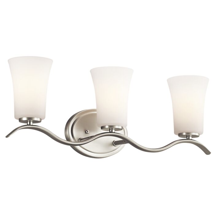 Kichler Armida 3 Light Bathroom Vanity Light in Brushed Nickel