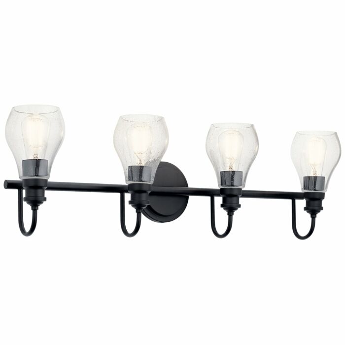 Kichler Greenbrier 4 Light 33 Inch Bathroom Vanity Light in Black