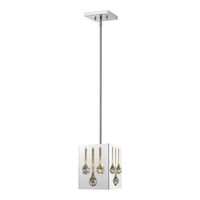 Z Lite Oberon 1 Light Pendant Light In Chrome
