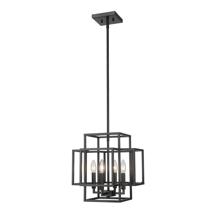Z Lite Titania 4 Light Pendant Light In Matte Black